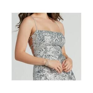 Windsor Silver Kinsley Formal Sequin Mermaid Maxi Dress in Sizes XS & S NWT